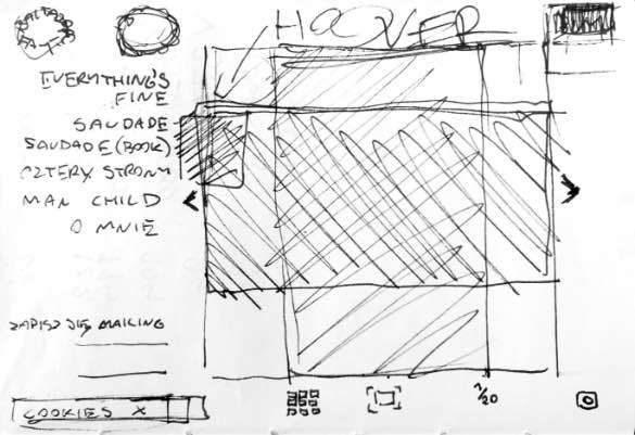 Paper sketch of site layout